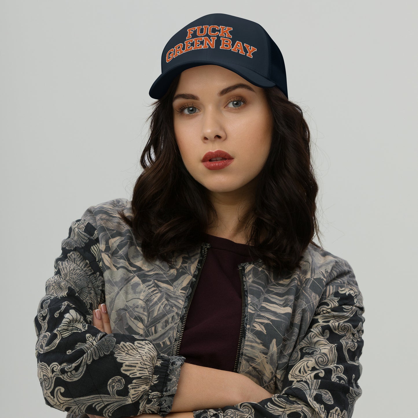 FUCK GREEN BAY Trucker Cap NAVY