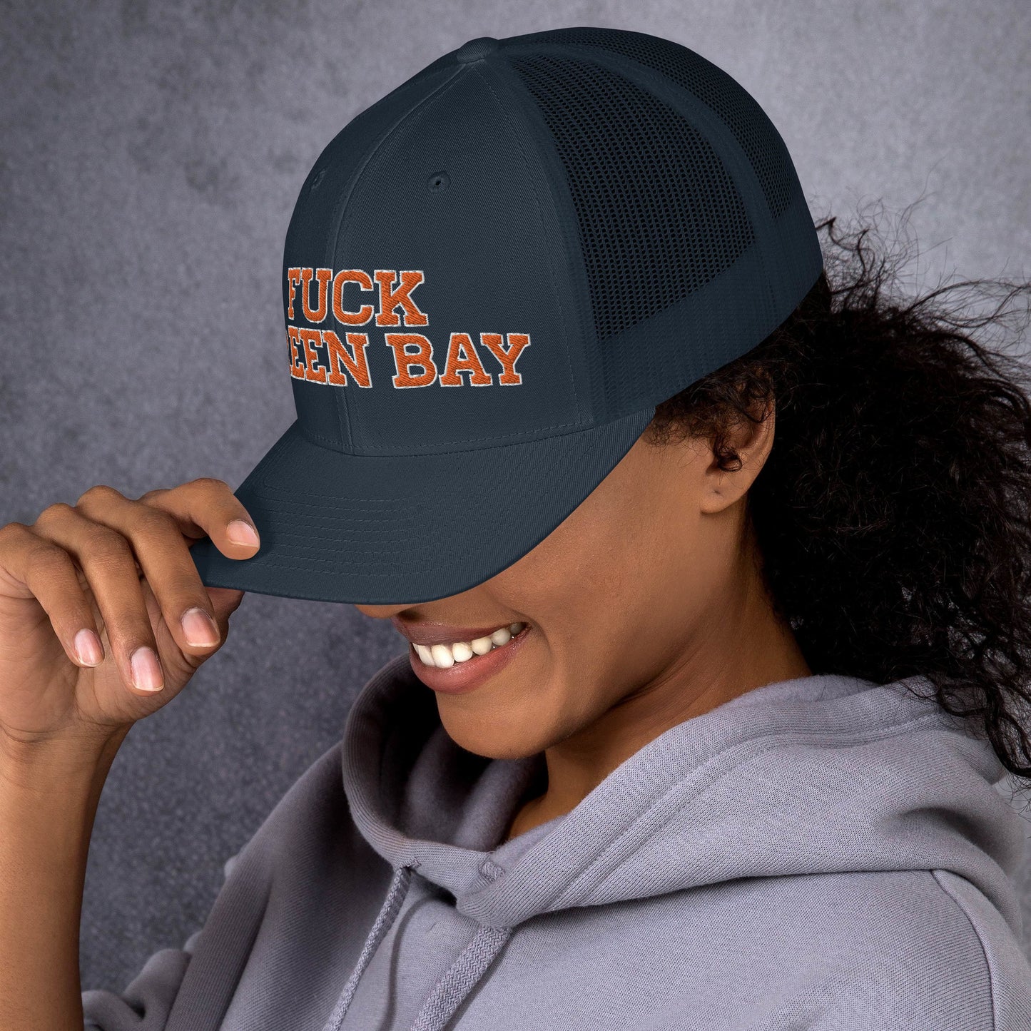 FUCK GREEN BAY Trucker Cap NAVY