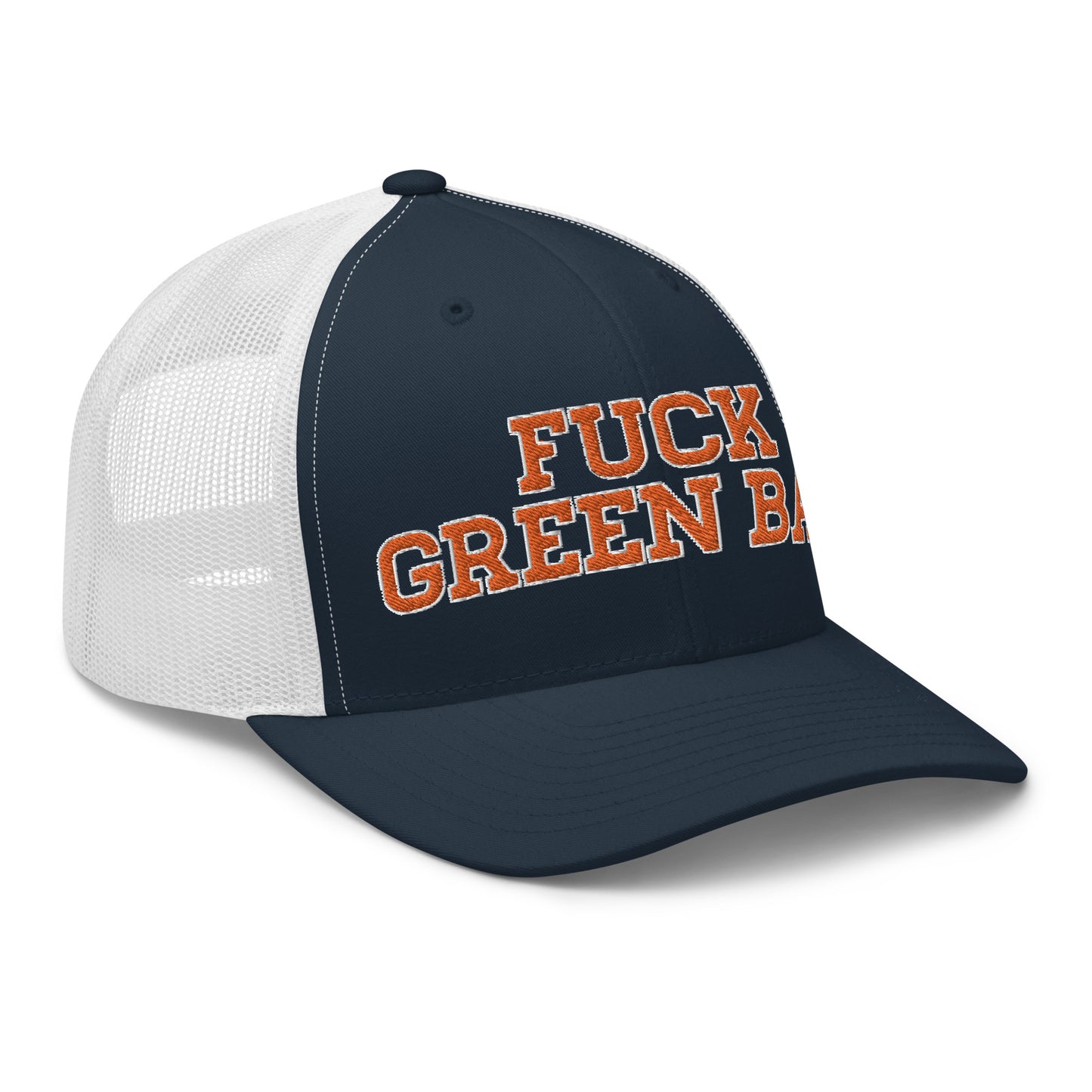 FUCK GREEN BAY Trucker Cap WHITE/NAVY